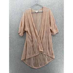 Lularoe Women's Beach Coverup Open Front Cardigan Pink Size Medium Open Knit